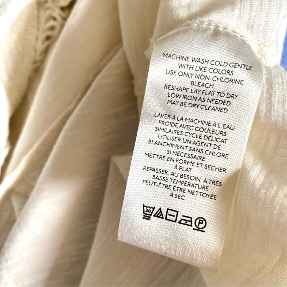 By Anthropologie V-Neck Cream Lace Women's Top size medium - Picture 8 of 10